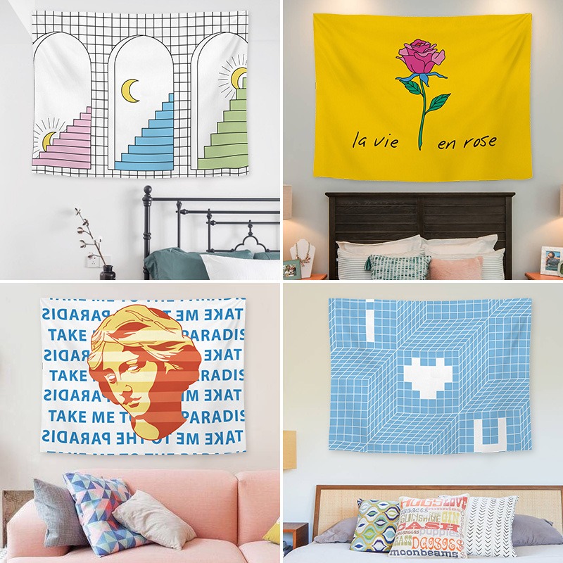 Home Office Background - Abstract Cartoon Background Hanging Cloth Home