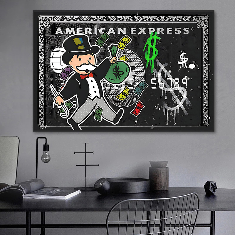Home Office Background - 1pc frameless,Alec Monopoly Express Canvas Posters
