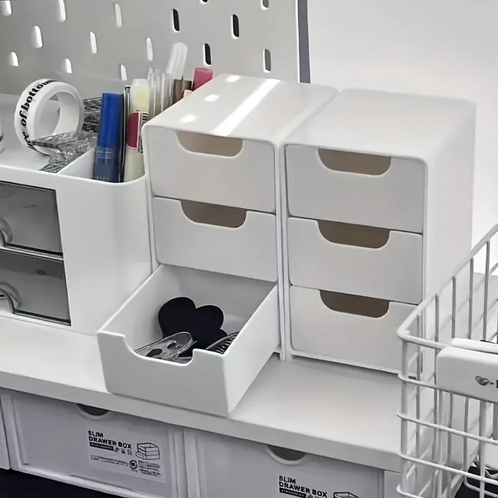 Office Drawer Organizer - Chic 3-Tier Desk Organizer with Drawers