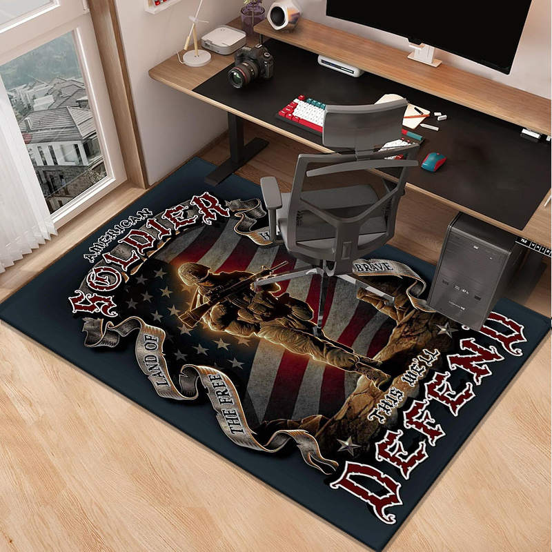 Home Office Design Ideas - American Soldier Patriotic Rug for Home