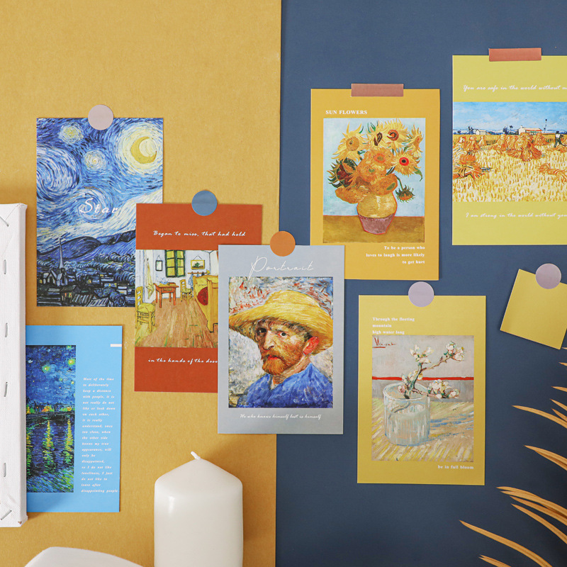 Home Office Background - 15Pcs Retro Oil Painting Poster Stickers
