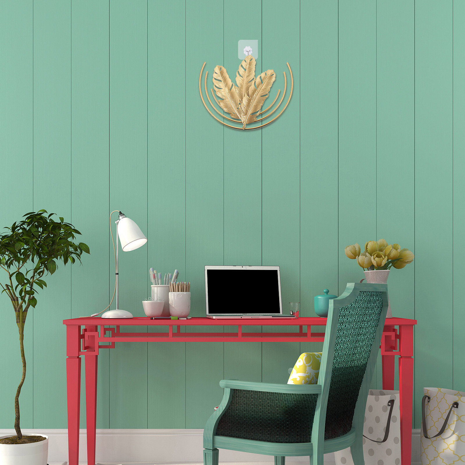 Iron Art Pendant Ginkgo Leaf B - đánh giá và giá Home Office Background