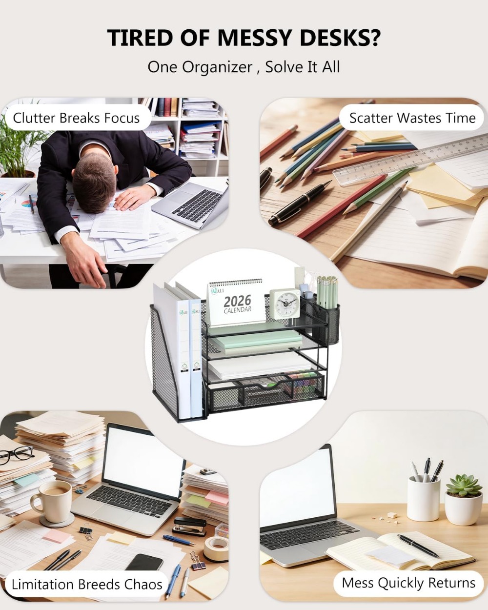 4-Tier Desktop File Organizer  - đánh giá và giá Office Drawer Organizer