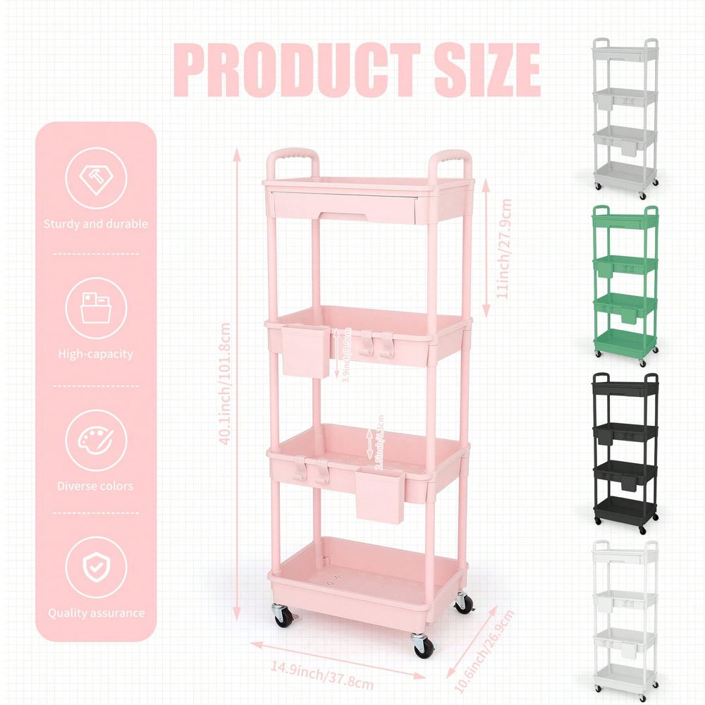 4 Tier Rolling Utility Cart Wi - đánh giá và giá Office Drawer Organizer