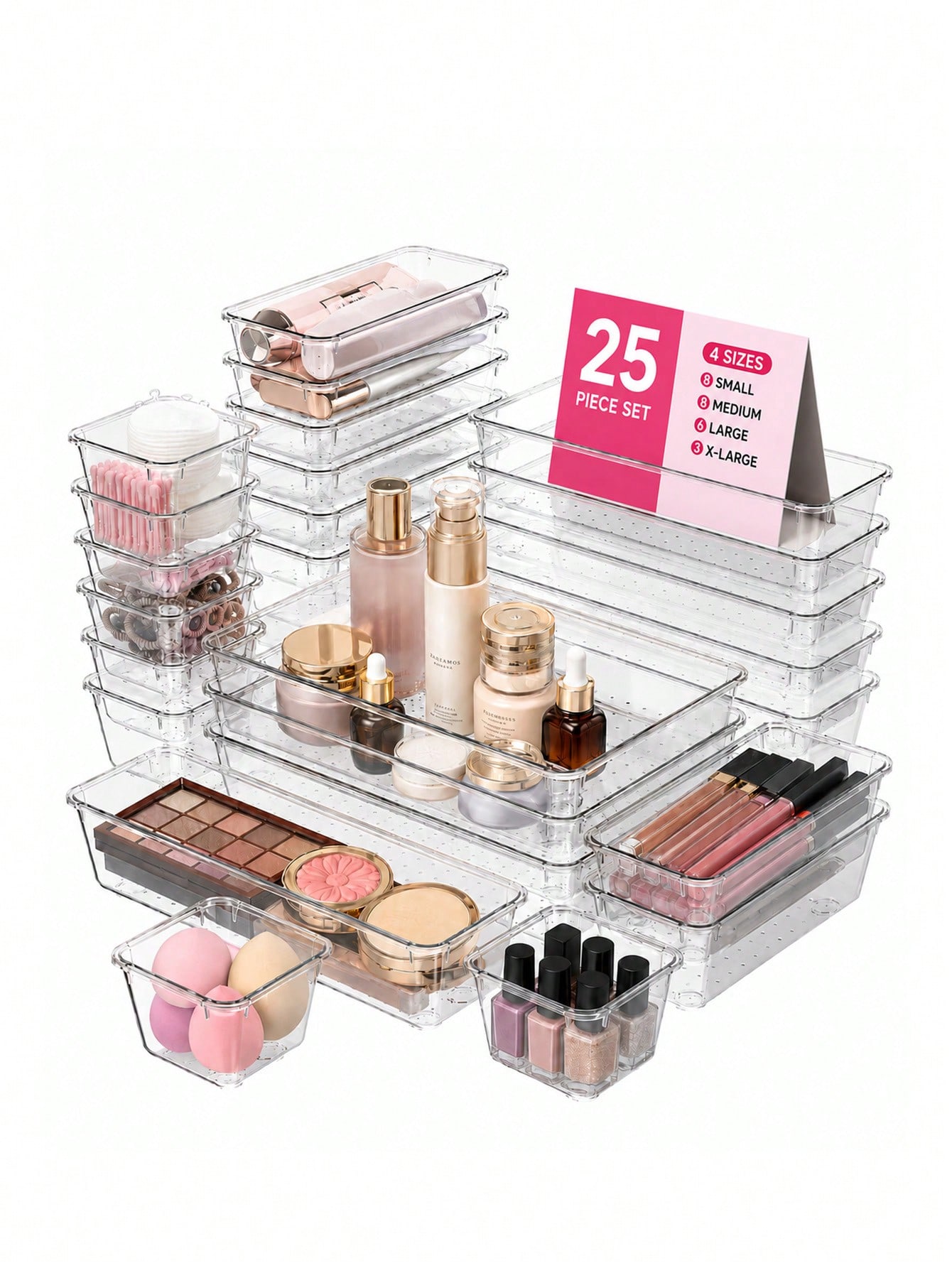 13/25/44pcs Clear Plastic Draw - đánh giá và giá Office Drawer Organizer