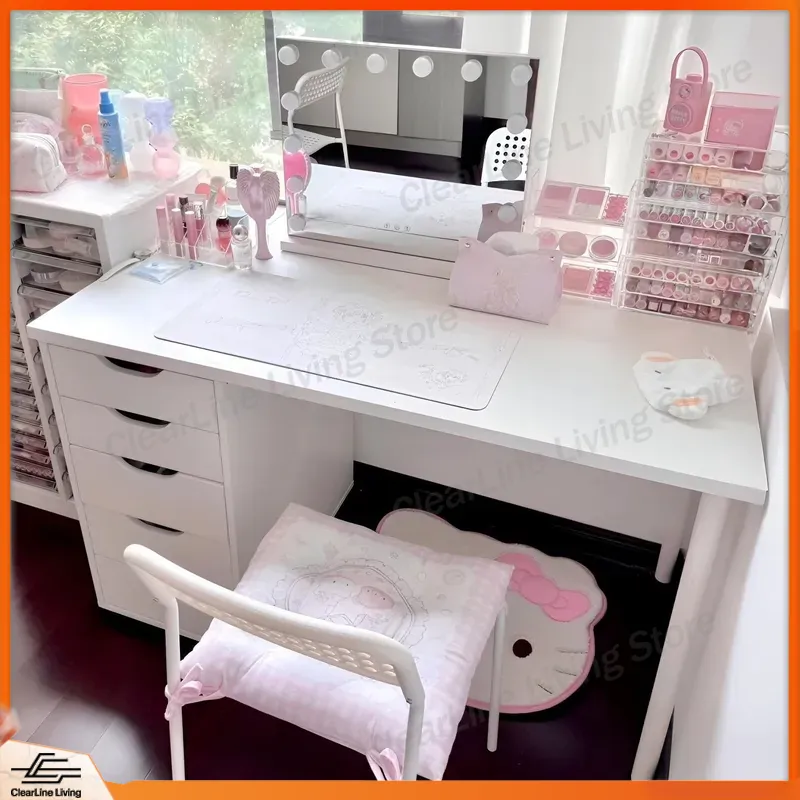Minimalist Makeup Table with D - đánh giá và giá Desk Drawer Small