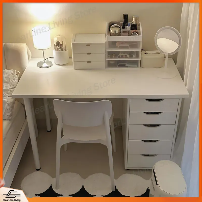 Minimalist Makeup Table with D - đánh giá và giá Desk Drawer Small