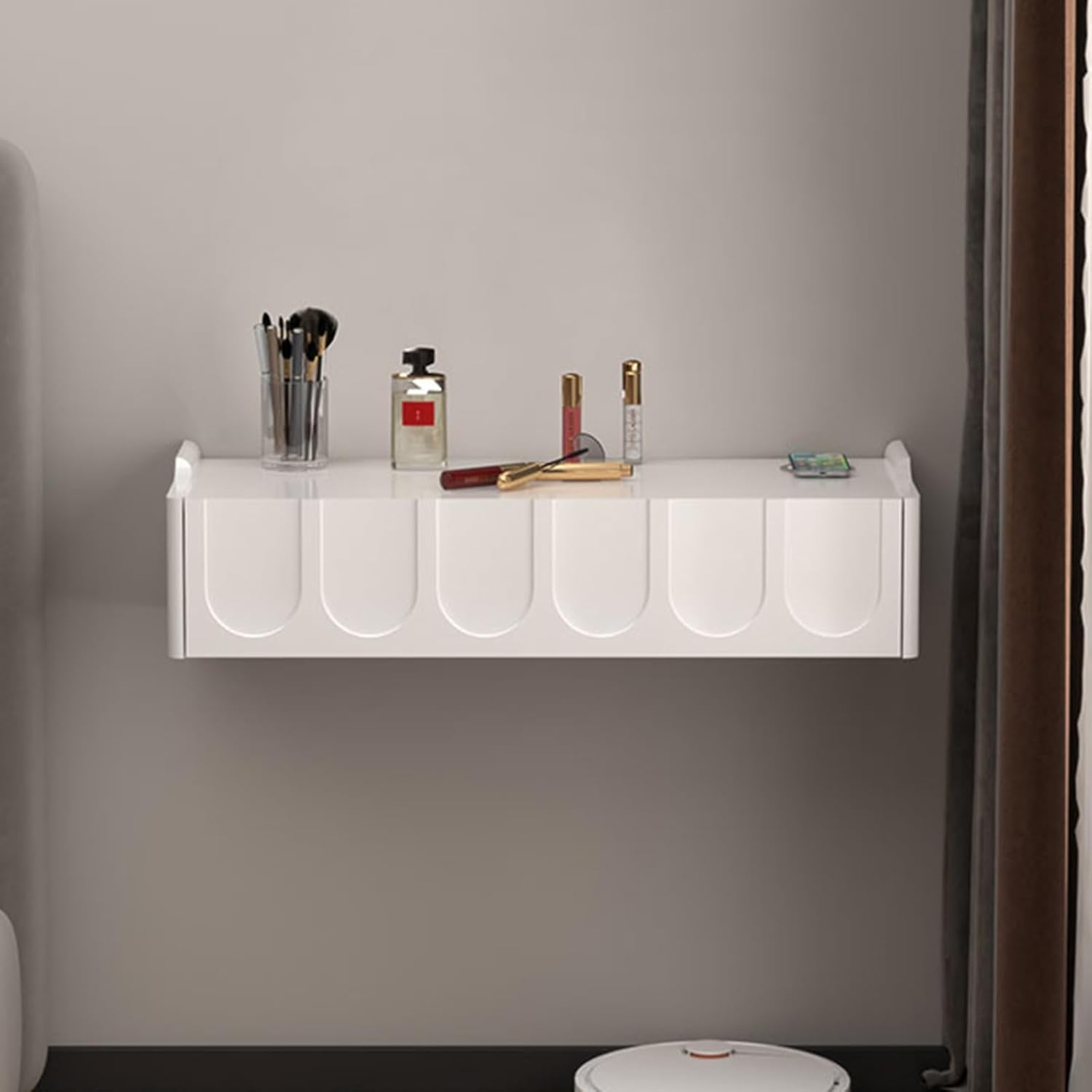 #White Wall Mounted Floating V - đánh giá và giá Desk Drawer Small
