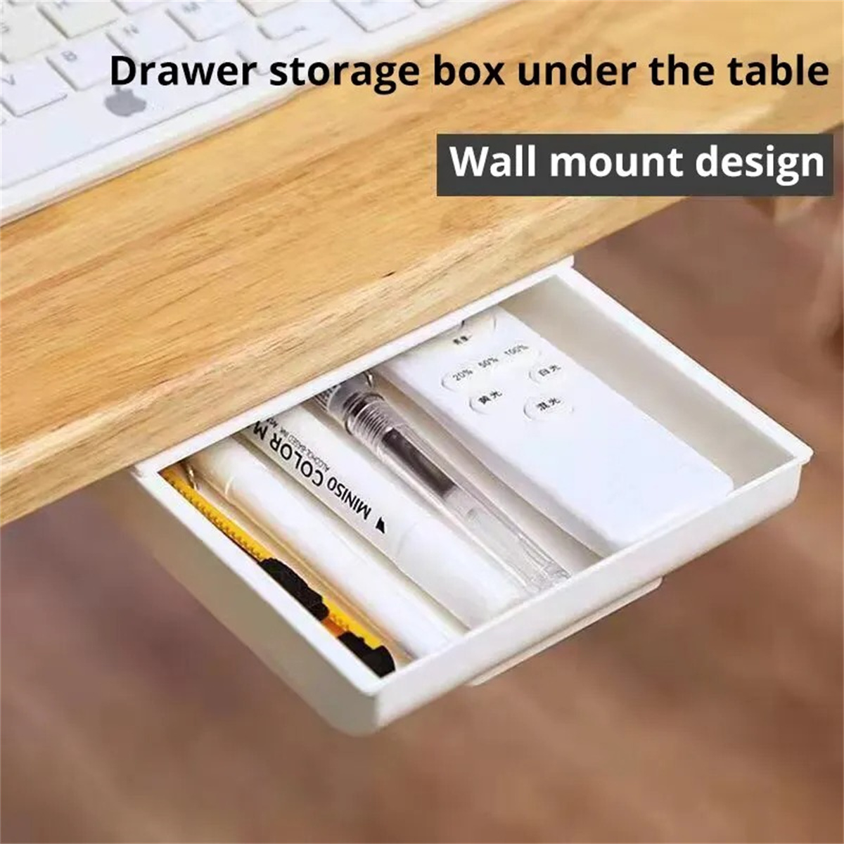 1pc White SelfAdhesive Storage - đánh giá và giá Desk Drawer Small
