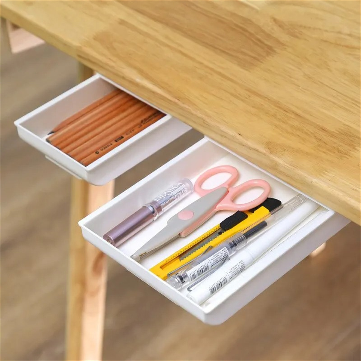 1pc White SelfAdhesive Storage - đánh giá và giá Desk Drawer Small