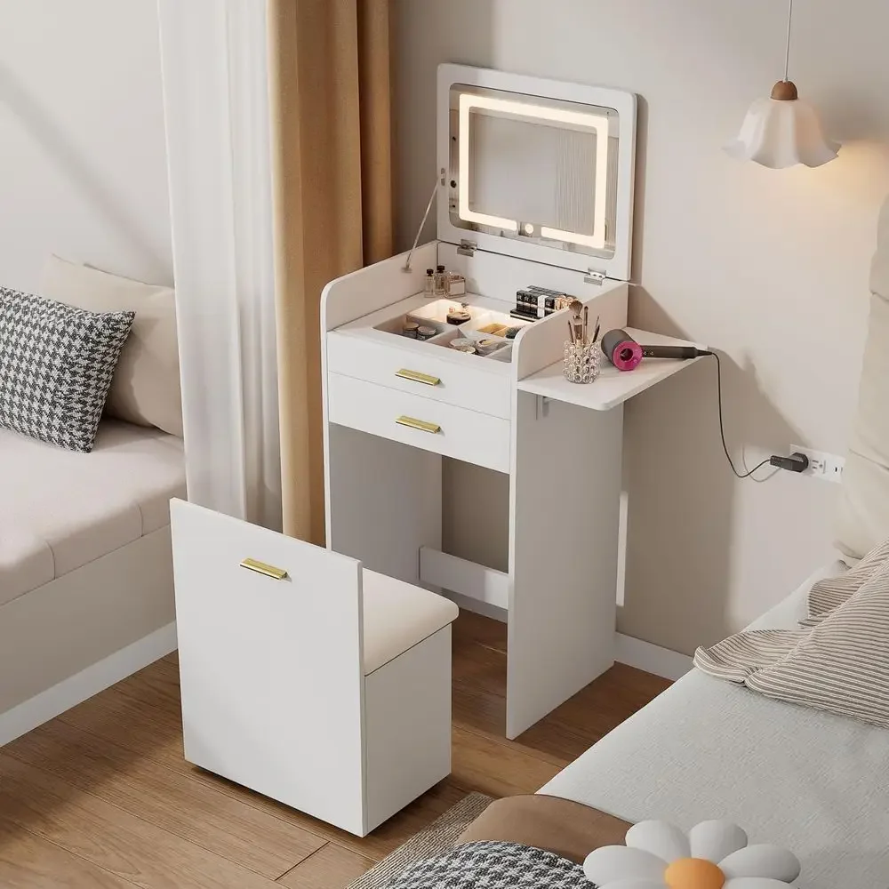 Compact Vanity Desk with Lip T - đánh giá và giá Desk Drawer Small