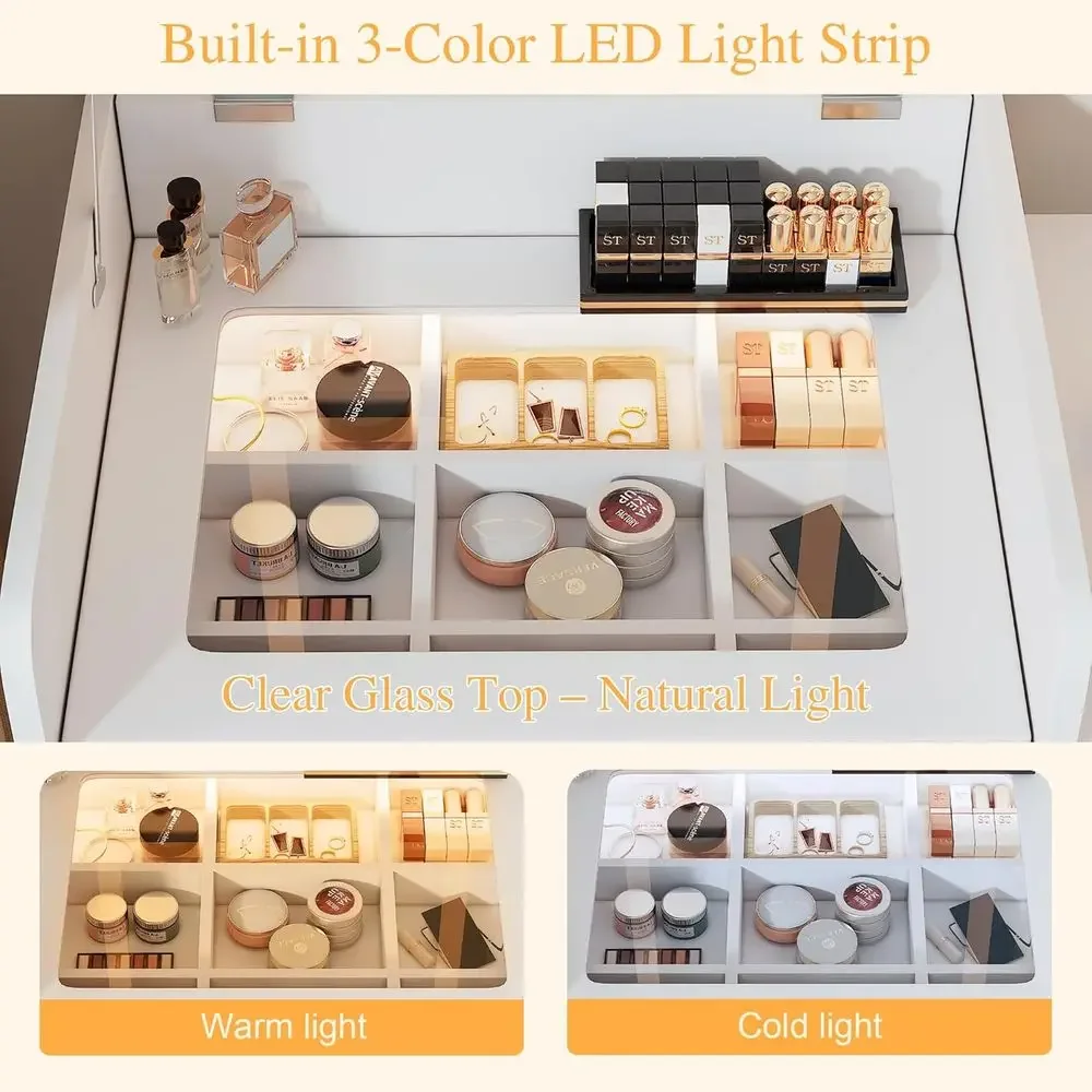 Compact Vanity Desk with Lip T - đánh giá và giá Desk Drawer Small