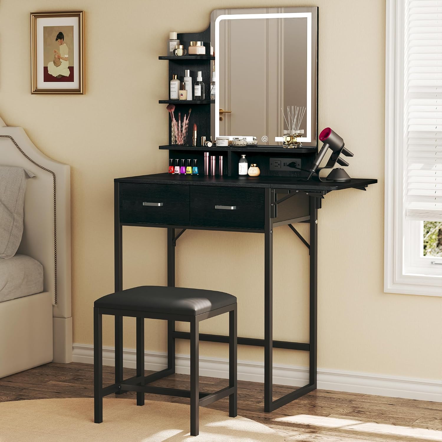 Makeup Vanity Desk with Mirror - đánh giá và giá Desk Drawer Small