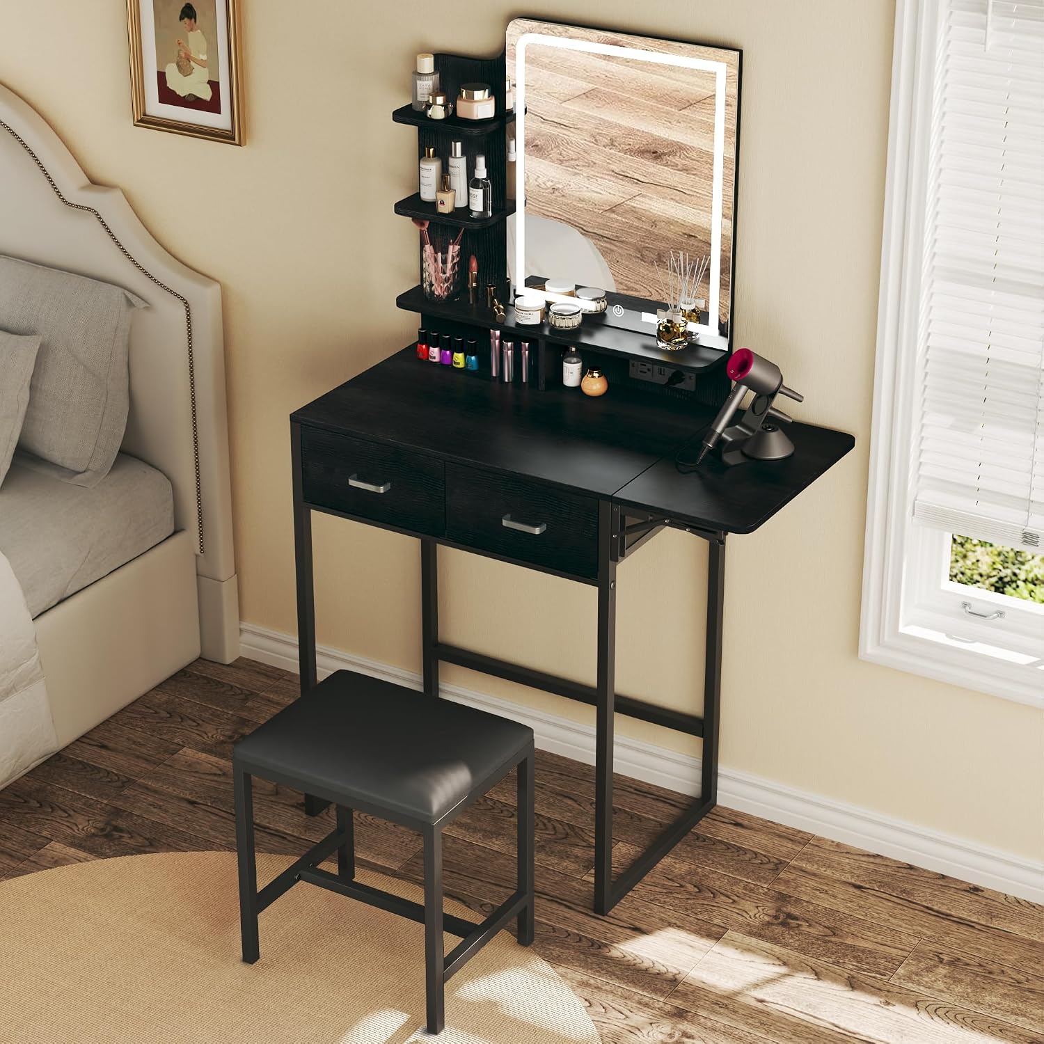 Makeup Vanity Desk with Mirror - đánh giá và giá Desk Drawer Small