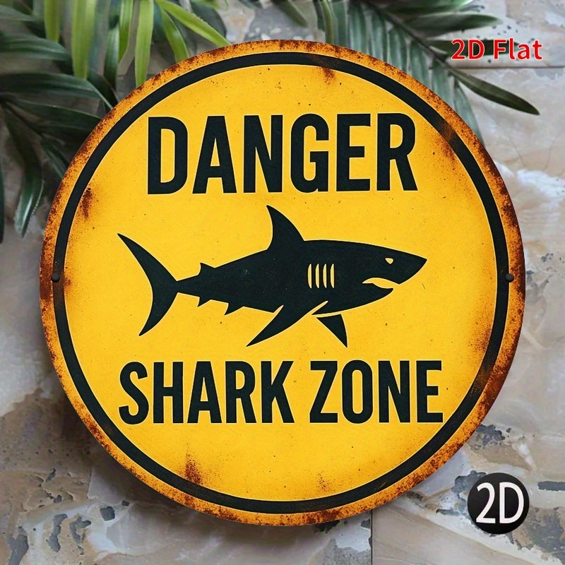 2D Metal Sign Shark Danger Zon - đánh giá và giá Home Office Ideas