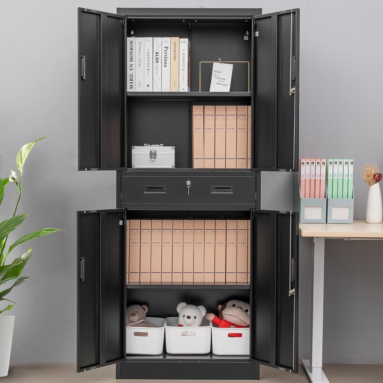 Tall Metal Storage Cabinet Wit - đánh giá và giá Office Drawer Organizer