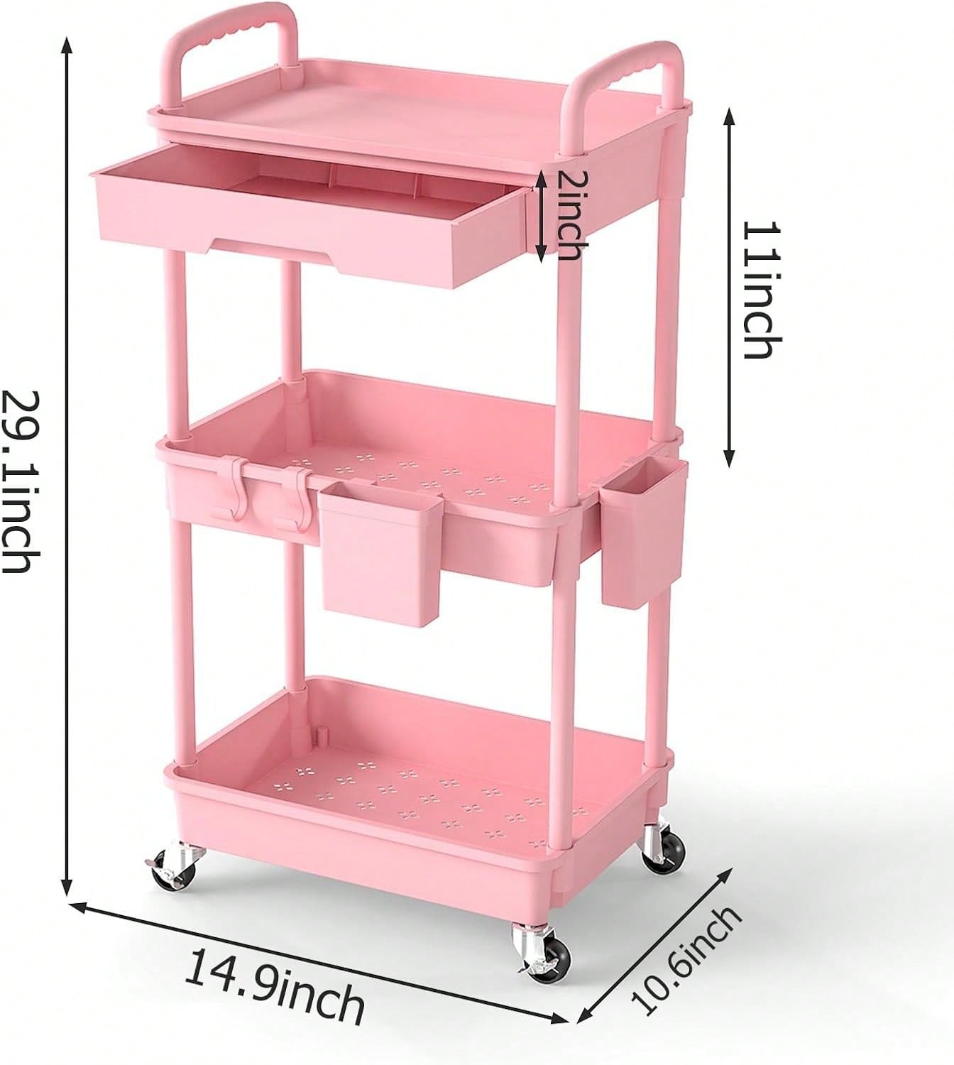 3 Tier Rolling Utility Cart wi - đánh giá và giá Office Drawer Organizer