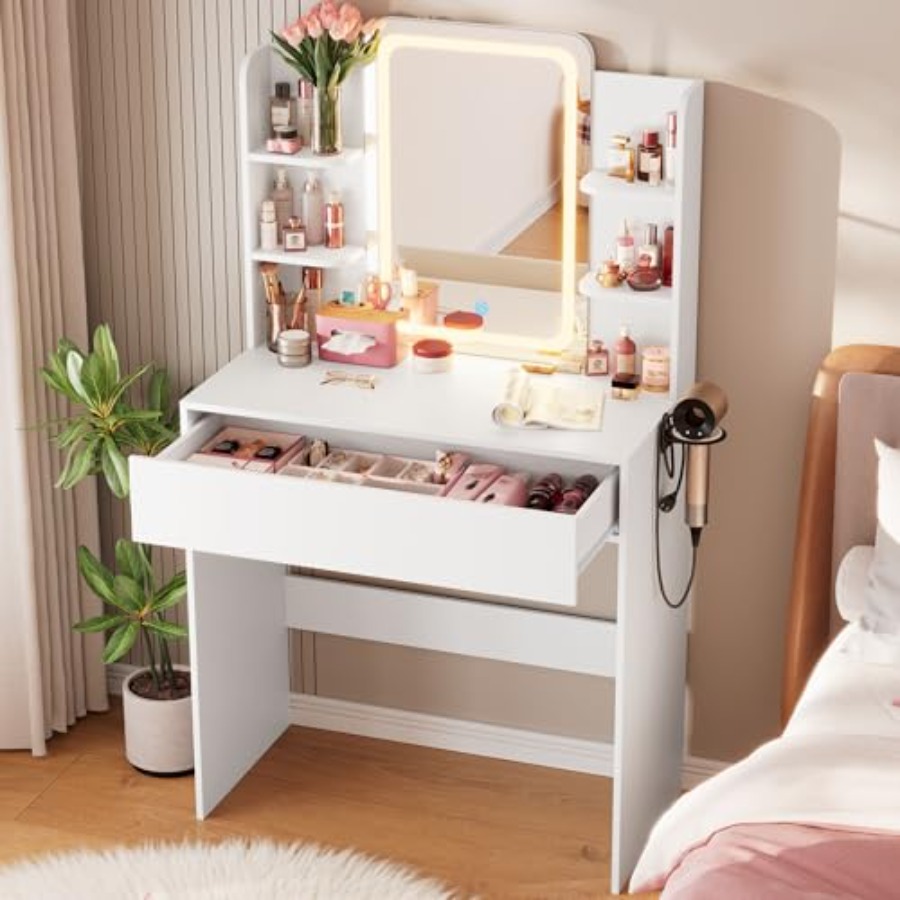 Small vanity desk for bedroom  - đánh giá và giá Desk Drawer Small