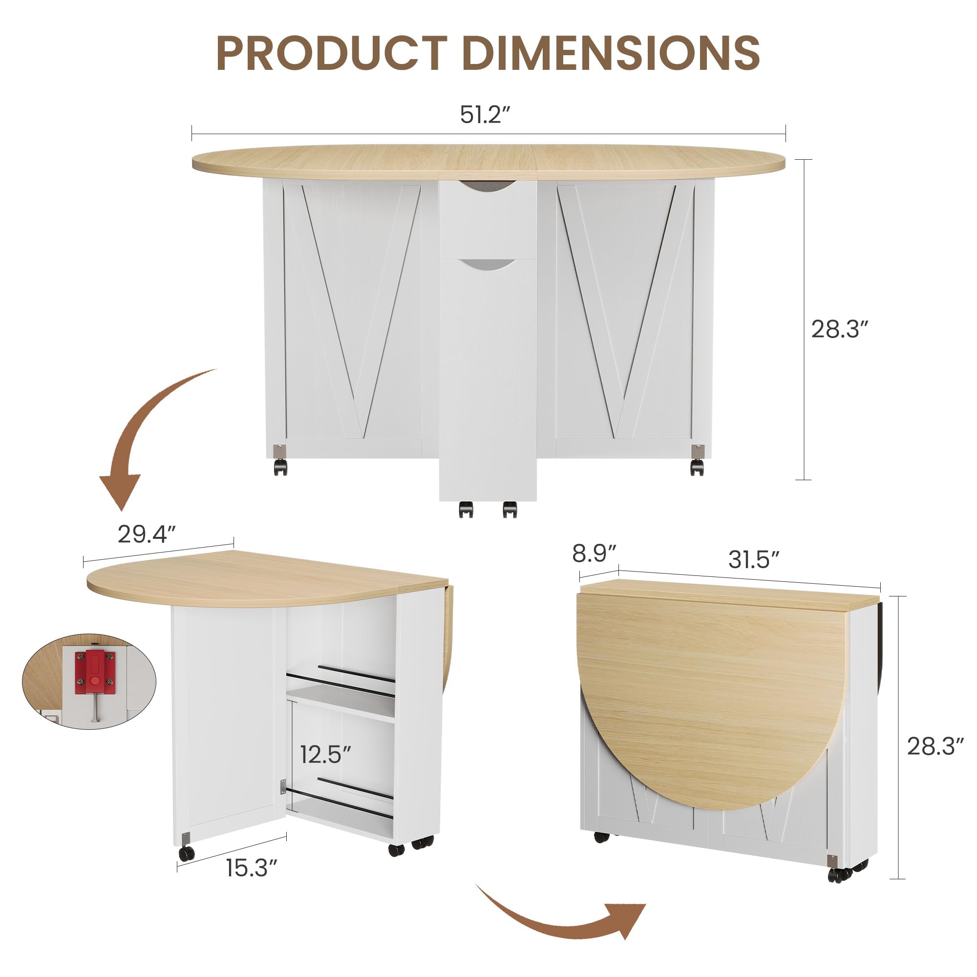 3-in-1 Folding Dining Table Wi - đánh giá và giá Desk Drawer Small