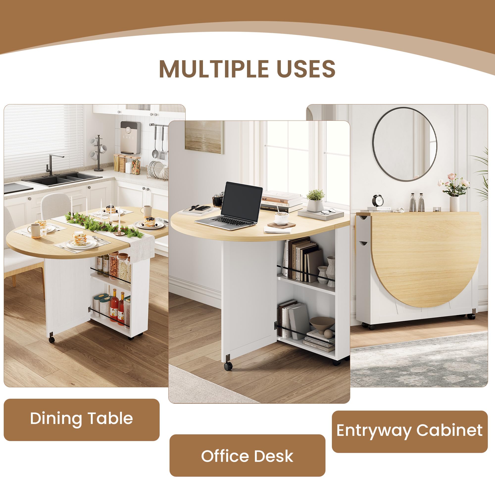 3-in-1 Folding Dining Table Wi - đánh giá và giá Desk Drawer Small