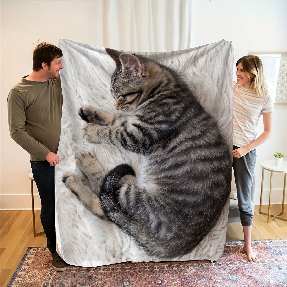 Sleeping Cat Flannel Blanket,  - đánh giá và giá Home Office Design Ideas