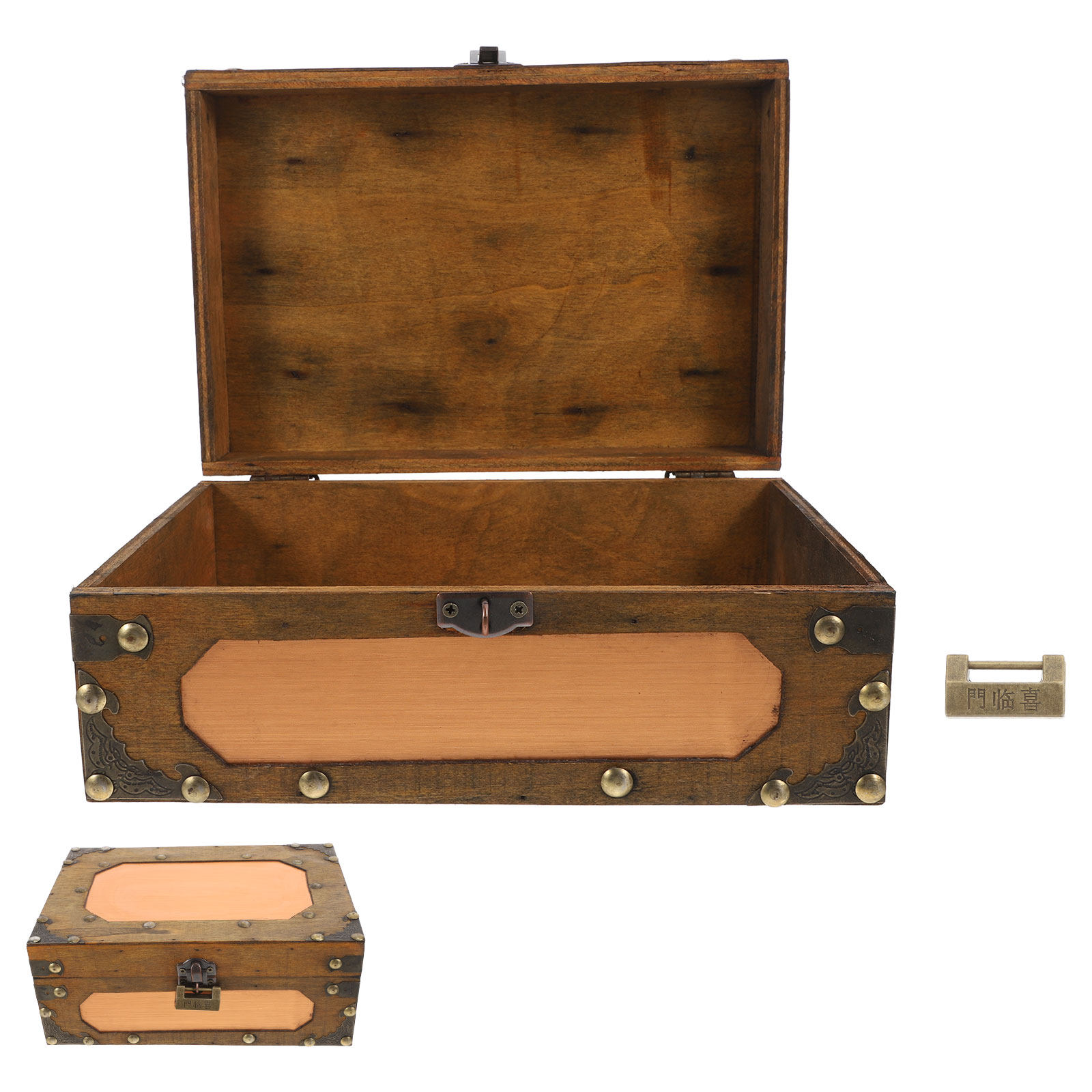Wooden Treasure Chest Vintage  - đánh giá và giá Home Office Box