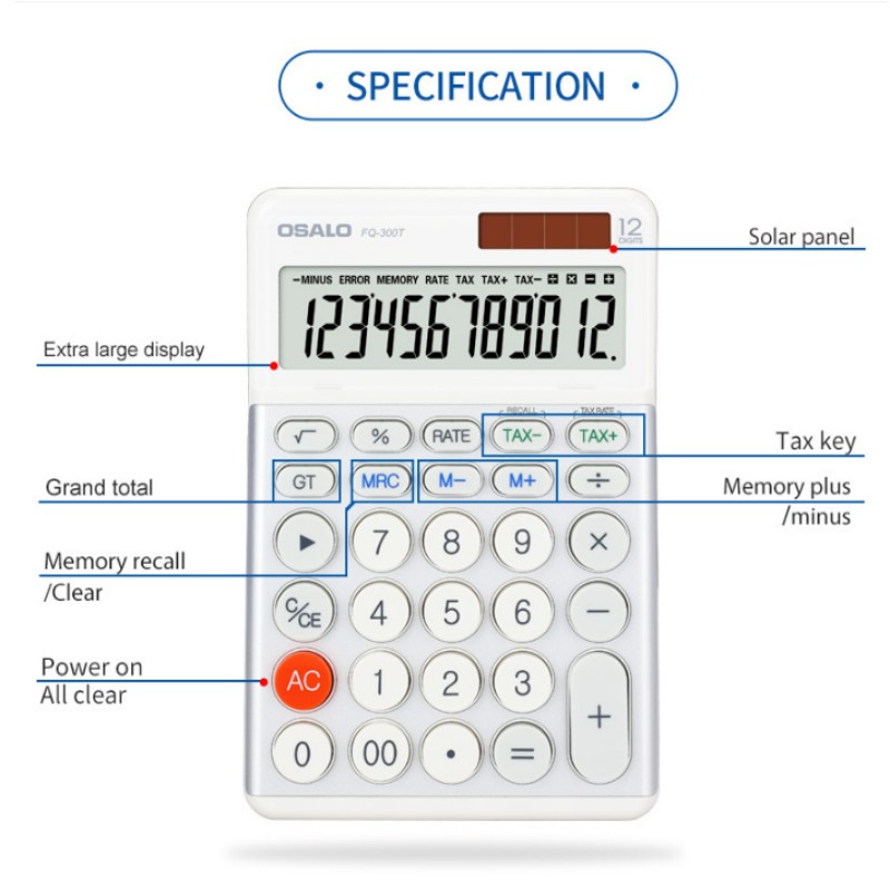 OSALO 300t 12-Digit Solar Desk - đánh giá và giá Home Office Tax
