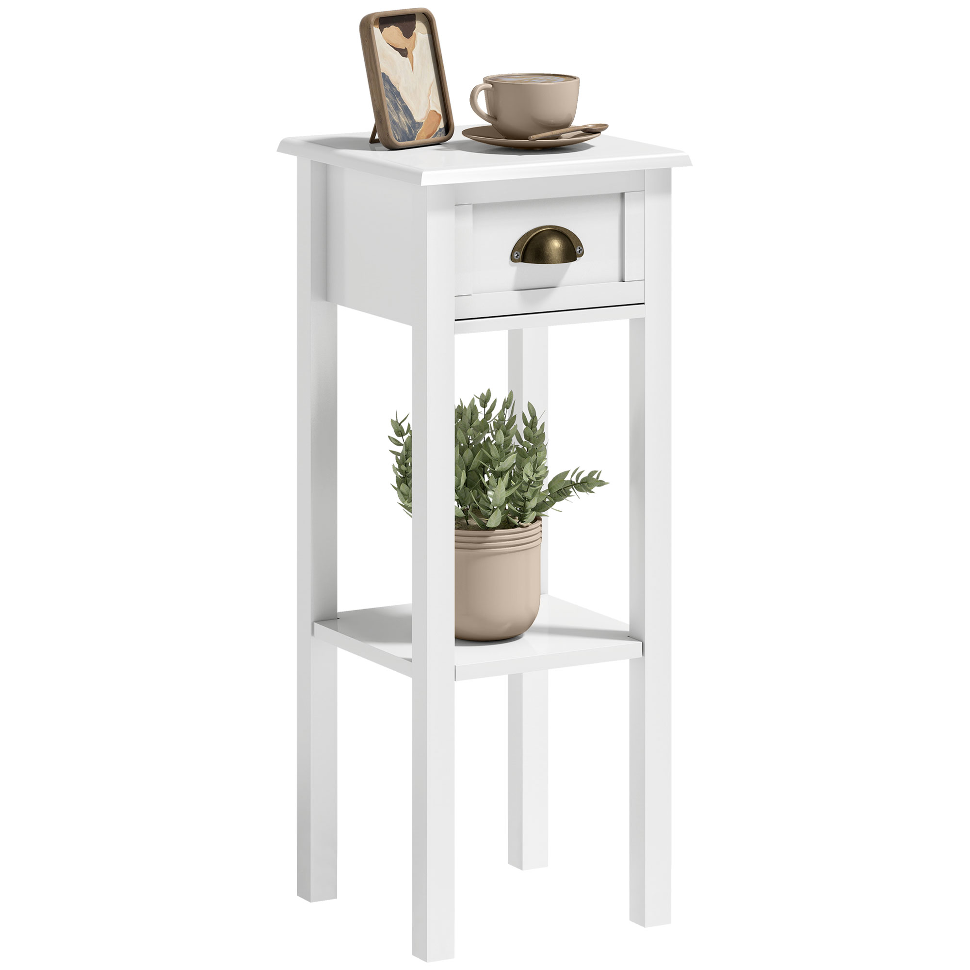 Homcom Narrow End Table with D - đánh giá và giá Desk Drawer Small