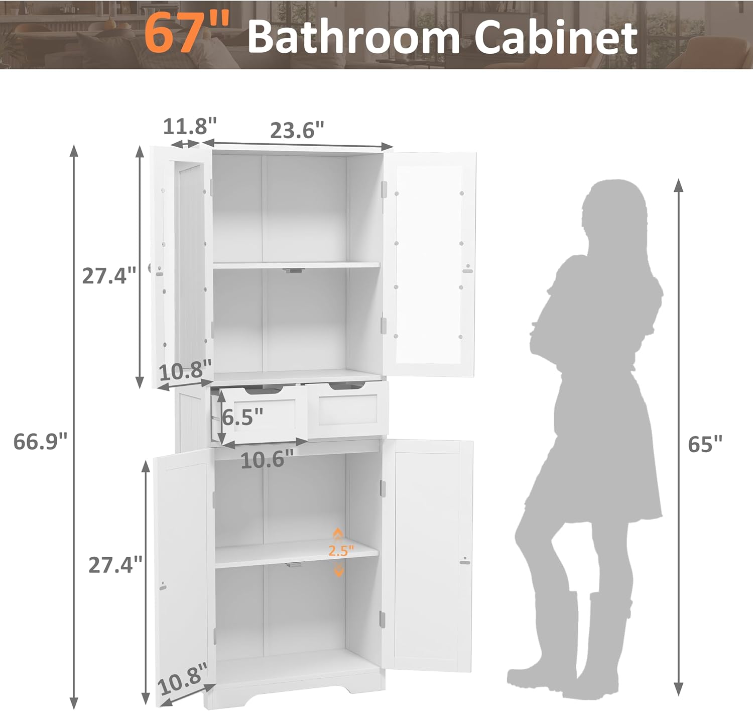 Tall Bathroom Storage Cabinet  - đánh giá và giá Office Drawer Organizer