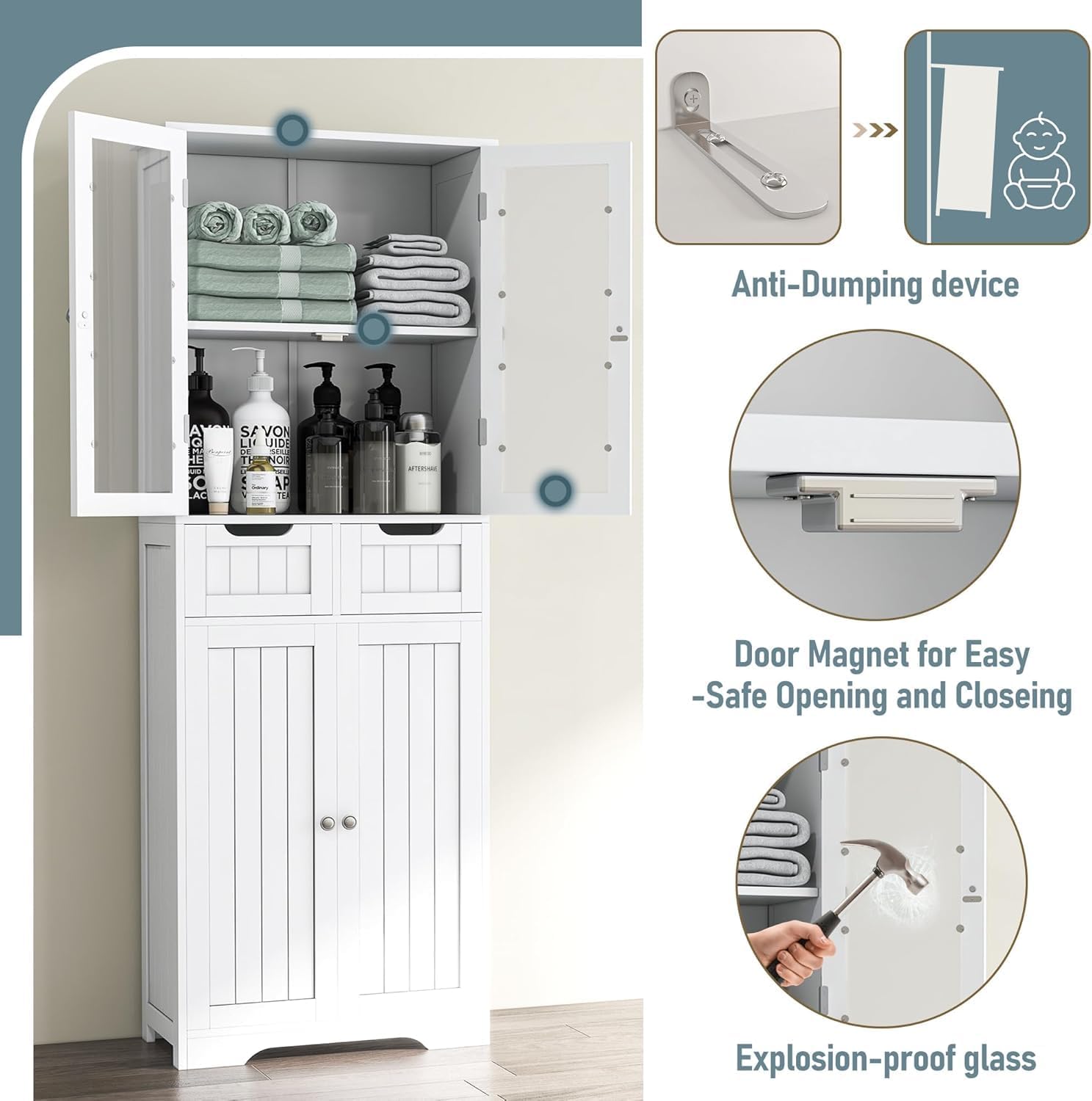Tall Bathroom Storage Cabinet  - đánh giá và giá Office Drawer Organizer